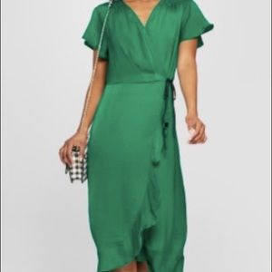 Who What Wear green wrap dress from Target